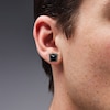 Thumbnail Image 2 of 5.5mm Square Black Spinel and 1/5 CT. T.W. Black Diamond Stud Earrings in Black Rhodium-Plated Sterling Silver