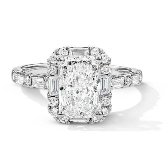 2-5/8 CT. T.w. Radiant-Cut Certified Lab-Grown Diamond Frame Engagement Ring in 14K White Gold (F/Vs2)