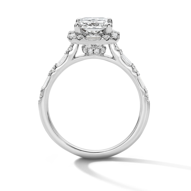 Main Image 3 of 2-5/8 CT. T.W. Radiant-Cut Certified Lab-Grown Diamond Frame Engagement Ring in 14K White Gold (F/VS2)