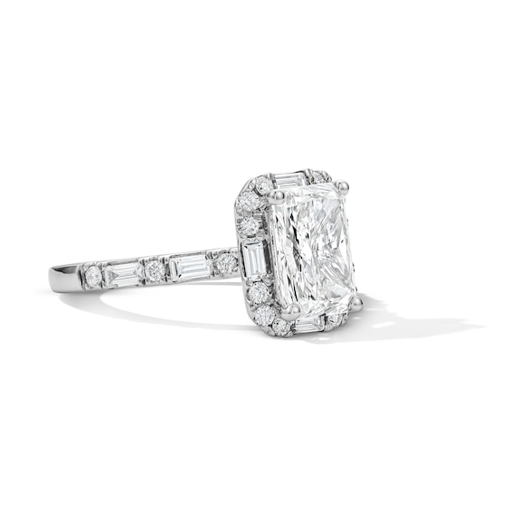 2-5/8 CT. T.w. Radiant-Cut Certified Lab-Grown Diamond Frame Engagement Ring in 14K White Gold (F/Vs2)