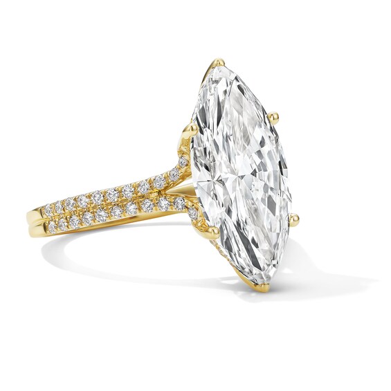 6-1/2 CT. T.w. Certified Lab-Grown Diamond Marquise-Cut Engagement Ring in 14K Yellow Gold (F/Vs2)