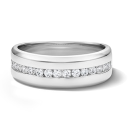 Vera Wang Men’s 1/2 CT. T.W. Channel-Set Lab-Grown Diamond Band in 14K White Gold (F/VS2)