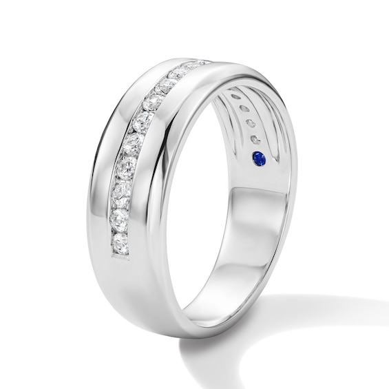 Vera Wang Men’s 1/2 CT. T.w. Channel-Set Lab-Grown Diamond Band in 14K White Gold (F/Vs2)