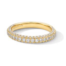 Vera Wang Love Collection 3/4 CT. T.W. Certified Lab-Grown Diamond Three-Sided Band in 14K Gold (F/VS2)