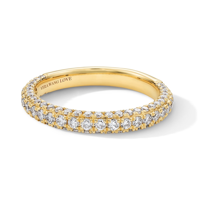 Main Image 1 of Vera Wang Love Collection 3/4 CT. T.W. Certified Lab-Grown Diamond Three-Sided Band in 14K Gold (F/VS2)