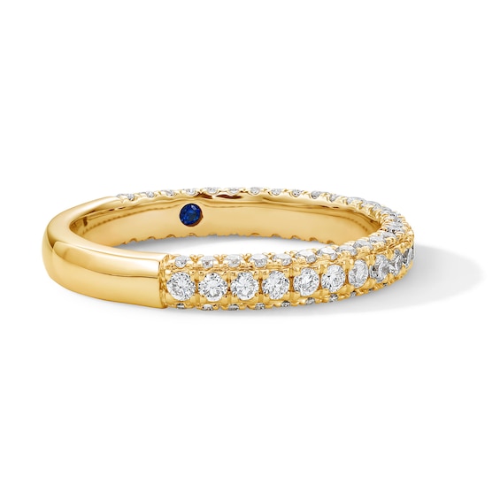 Vera Wang Love Collection 3/4 CT. T.w. Certified Lab-Grown Diamond Three-Sided Band in 14K Gold (F/Vs2)
