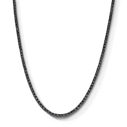 Black Spinel Tennis Bracelet in Black Rhodium-Plated Sterling Silver - 22"