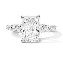 3-3/4 CT. T.W. Certified Lab-Grown Diamond Radiant-Cut Engagement Ring in 14K White Gold (F/VS2)