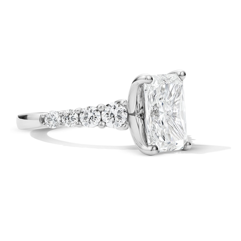 Main Image 4 of 3-3/4 CT. T.W. Certified Lab-Grown Diamond Radiant-Cut Engagement Ring in 14K White Gold (F/VS2)