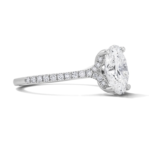 2-1/4 CT. T.w. Oval Certified Lab-Grown Diamond Engagement Ring in 14K White Gold (F/Vs2)