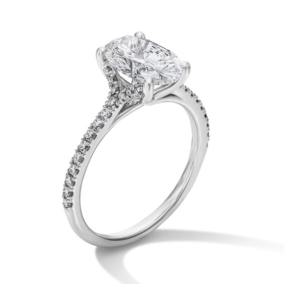 2-1/4 CT. T.w. Oval Certified Lab-Grown Diamond Engagement Ring in 14K White Gold (F/Vs2)