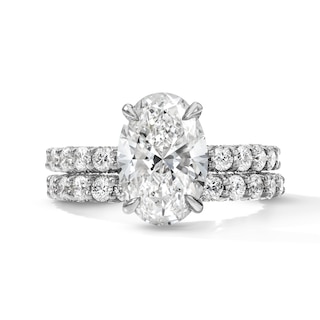 Vera Wang Love 5-1/5 CT. T.W. Oval Certified Lab-Grown Diamond Bridal Set in 14K White Gold (F/VS2)