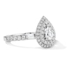 Thumbnail Image 4 of Vera Wang Love 7/8 CT. T.W. Pear-Shaped Diamond Double Frame Engagement Ring in 14K White Gold