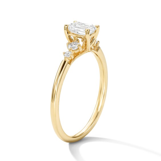 5/8 CT. T.w. Emerald-Cut Certified Lab-Grown Diamond Five-Stone Promise Ring in 10K Gold (F/Si2)