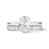Thumbnail Image 1 of 2 CT. T.W. Oval Certified Lab-Grown Diamond Hidden Frame Bridal Set in 14K White Gold (F/VS2)