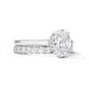 Thumbnail Image 4 of 2 CT. T.W. Oval Certified Lab-Grown Diamond Hidden Frame Bridal Set in 14K White Gold (F/VS2)