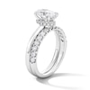 Thumbnail Image 5 of 2 CT. T.W. Oval Certified Lab-Grown Diamond Hidden Frame Bridal Set in 14K White Gold (F/VS2)