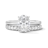 Thumbnail Image 1 of 2 CT. T.W. Oval Certified Lab-Grown Diamond Bridal Set in 14K White Gold (F/VS2)