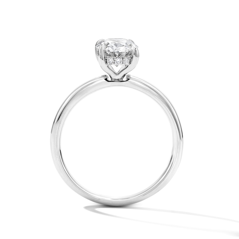 Main Image 3 of 2 CT. T.W. Oval Certified Lab-Grown Diamond Bridal Set in 14K White Gold (F/VS2)