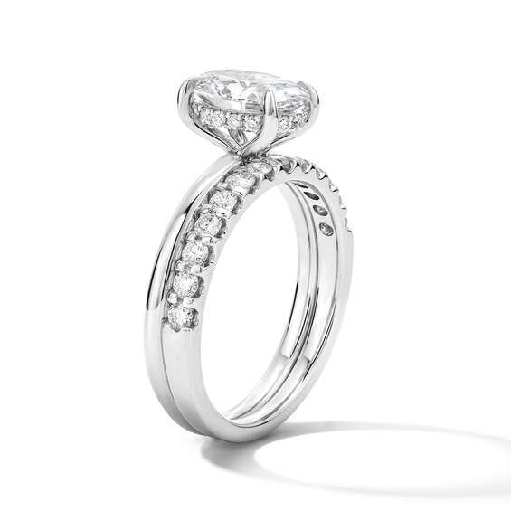 2 CT. T.w. Oval Certified Lab-Grown Diamond Bridal Set in 14K White Gold (F/Vs2)