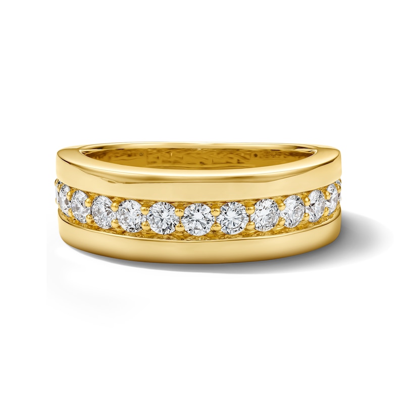 Main Image 1 of Vera Wang Men’s 1 CT. T.W. Lab-Grown Diamond Band in 14K Gold (F/VS2)
