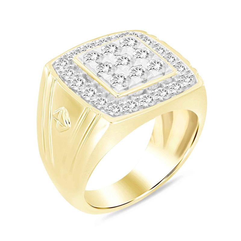 Main Image 2 of 2 CT. T.W. Certified Lab-Grown Multi-Diamond Cushion Signet Ring in 10 Gold (F/VS2)