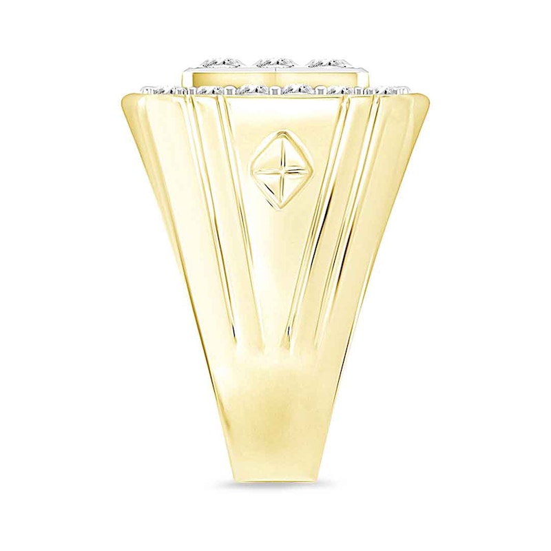 Main Image 3 of 2 CT. T.W. Certified Lab-Grown Multi-Diamond Cushion Signet Ring in 10 Gold (F/VS2)