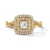 Thumbnail Image 1 of 1/2 CT. T.W. Diamond Double Cushion Frame Engagement Ring in 10K Gold