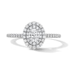 Thumbnail Image 1 of 1/2 CT. T.W. Oval Certified Lab-Grown Diamond Double Frame Promise Ring in 10K White Gold (F/SI2)