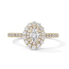 Thumbnail Image 1 of 1/2 CT. T.W. Oval Certified Lab-Grown Diamond Double Frame Promise Ring in 10K Gold (F/SI2)