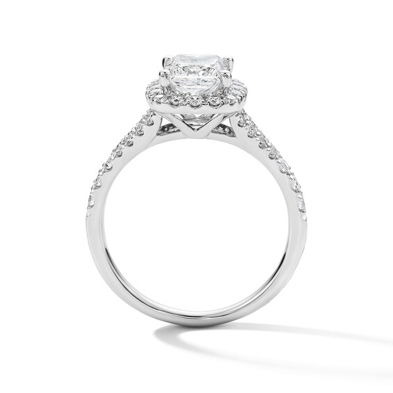 1-1/2 CT. T.w. Princess-Cut Certified Lab-Grown Diamond Frame Engagement Ring in 14K White Gold (F/Vs2)