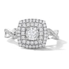 Thumbnail Image 1 of 1/2 CT. T.W. Diamond Double Cushion Frame Engagement Ring in 10K White Gold