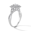 Thumbnail Image 5 of 1/2 CT. T.W. Diamond Double Cushion Frame Engagement Ring in 10K White Gold