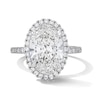 Thumbnail Image 1 of 4-1/2 CT. T.W. Oval Certified Lab-Grown Diamond Frame Engagement Ring in 14K White Gold (F/VS2)
