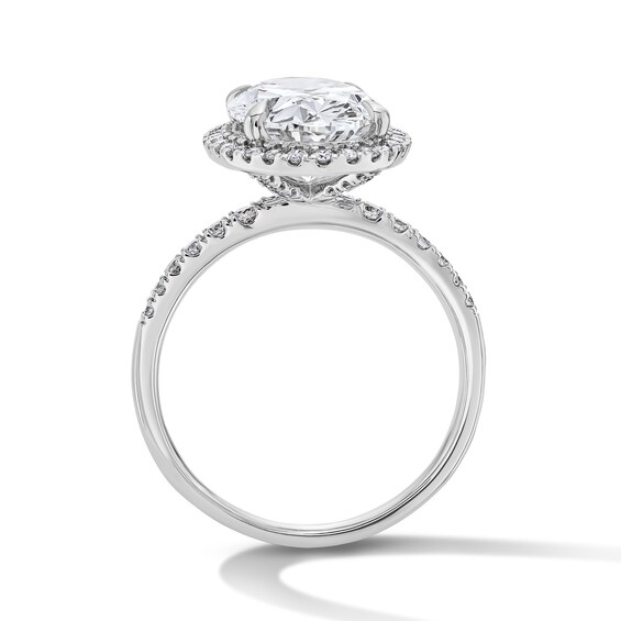 4-1/2 CT. T.w. Oval Certified Lab-Grown Diamond Frame Engagement Ring in 14K White Gold (F/Vs2)