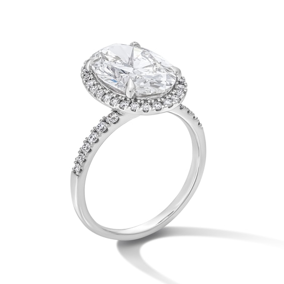 4-1/2 CT. T.w. Oval Certified Lab-Grown Diamond Frame Engagement Ring in 14K White Gold (F/Vs2)