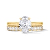 Thumbnail Image 1 of 2 CT. T.W. Oval Certified Lab-Grown Diamond Hidden Frame Bridal Set in 14K Gold (F/VS2)