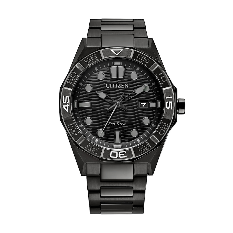 Main Image 1 of Men’s Citizen Eco-Drive® Brycen Black IP Stainless Steel Analog Watch with Black Dial (Model: AW1855-52E)