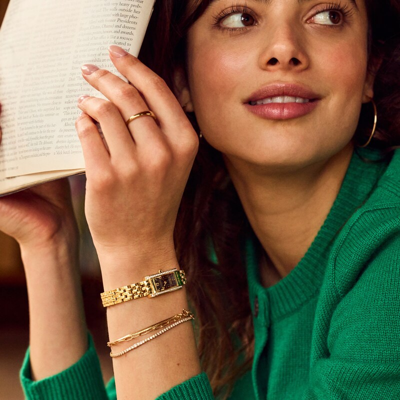 Main Image 5 of Ladies’ Citizen Eco-Drive® Palidoro Gold-Tone IP Analog Watch with Black Dial and Crystal Bezel (Model: EG7112-59E)