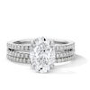 Thumbnail Image 1 of 3 CT. T.W. Oval Certified Lab-Grown Diamond Bridal Set in 14K White Gold (F/VS2)
