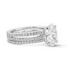 Thumbnail Image 4 of 3 CT. T.W. Oval Certified Lab-Grown Diamond Bridal Set in 14K White Gold (F/VS2)