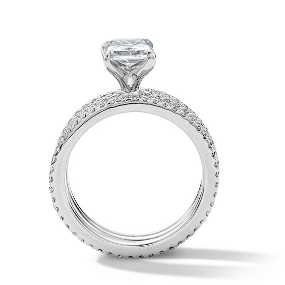 3 CT. T.w. Radiant-Cut Certified Lab-Grown Diamond Bridal Set in 14K White Gold (F/Vs2)