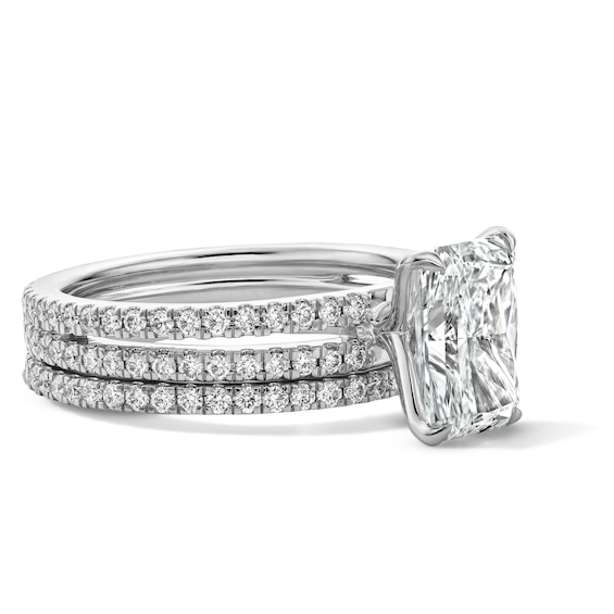 3 CT. T.w. Radiant-Cut Certified Lab-Grown Diamond Bridal Set in 14K White Gold (F/Vs2)