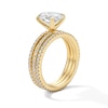 Thumbnail Image 5 of 3 CT. T.W. Oval Certified Lab-Grown Diamond Bridal Set in 14K Gold (F/VS2)