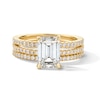 Thumbnail Image 1 of 3 CT. T.W. Emerald-Cut Certified Lab-Grown Diamond Bridal Set in 14K Gold (F/VS2)