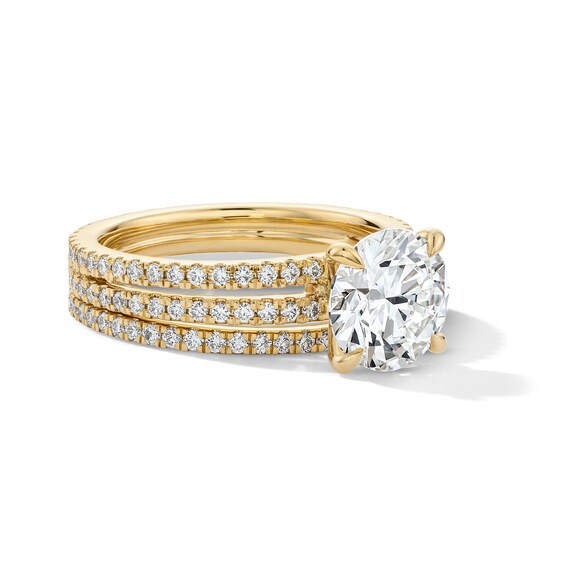 3 CT. T.w. Certified Lab-Grown Diamond Bridal Set in 14K Gold (F/Vs2)