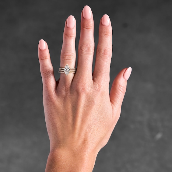 3 CT. T.w. Radiant-Cut Certified Lab-Grown Diamond Bridal Set in 14K Gold (F/Vs2)