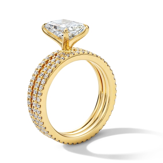 3 CT. T.w. Radiant-Cut Certified Lab-Grown Diamond Bridal Set in 14K Gold (F/Vs2)