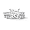 Thumbnail Image 1 of 5 CT. T.W. Princess-Cut Certified Lab-Grown Diamond Bridal Set in 14K White Gold (F/VS2)