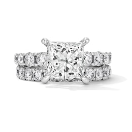 5 CT. T.W. Princess-Cut Certified Lab-Grown Diamond Bridal Set in 14K White Gold (F/VS2)